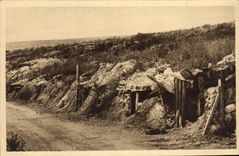 VINTAGE POSTCARD Site of batteries overhanging the Ravine of Dead Militaria