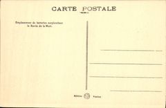 VINTAGE POSTCARD Site of batteries overhanging the Ravine of Dead Militaria