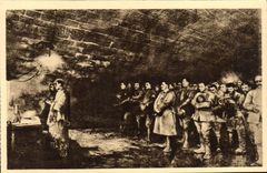 VINTAGE POSTCARD the Midnight mass in Douaumont Militaria