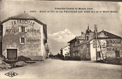 VINTAGE POSTCARD Frank Count and Mounts the Jura Hotel and collar of the Sickle and Mont Blanc