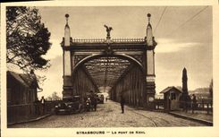 POSTAL Strabourg de la VENDIMIA el puente de Kehl