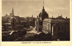 POSTAL Strabourg de la VENDIMIA el lugar de la república