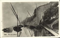 VINTAGE POSTCARD Bank of Leman Switzerland Boats