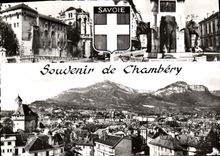 MODERN CARD Chambéry the Castle Fantaine det Elephant View the Penay Mount and Dent of Nivolet Elephant