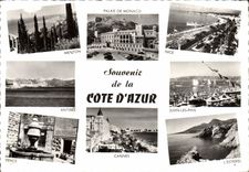 MODERN CARD Souvenier of the Dimension Of Azure Monaco Menton Antibes Vence Cannes Juan the Pines Nice L (Esterel