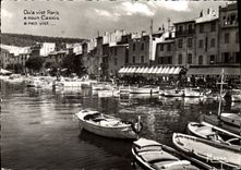 CPM Cassis sur Mer Le quai des Baux Bateaux Bar de la Marine Cafe de France 