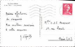 POSTAL MODERNA la dimensión de la opinión del azul (a) Niza