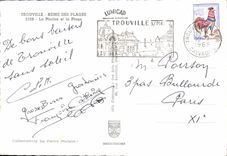 POSTAL MODERNA reina de Trouville de las playas la piscina y la piscina de la playa