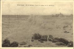 VINTAGE POSTCARD heavy weather Island of Brehat according to the table of Face