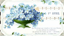 CPA Fantaisie 1er Avril Du printemps qui s'eveille et de mon Amitie Fleurs