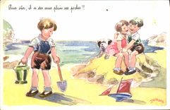 VINTAGE POSTCARD Children in the Jansen place