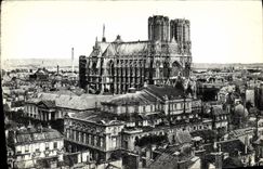 CPA Reims Panorama pris de L'Eglise St Jacques