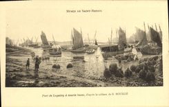 VINTAGE POSTCARD Musee Of Saint Brieuc Port of Loguivy has low tide according to the table of Face Boats