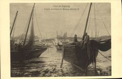 VINTAGE POSTCARD Port of Loguivy according to the table of Etienne Boil Boats