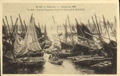 VINTAGE POSTCARD Museum De Morlaix Living room of 1901 the Evening Port of Camarel according to the table of Face Boats