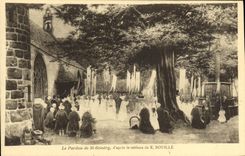 VINTAGE POSTCARD the Forgiveness of St Ganery according to the table of Face