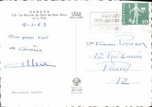 MODERN CARD Geneva the Rotunda of the Quay of Mont Blanc and the boat City