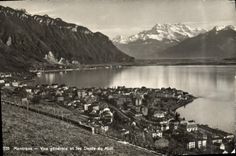 VINTAGE POSTCARD Montreux View and Teeth of the South