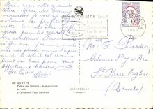 MODERN CARD Geneva Palate of the Nations Seen air roads