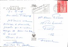 CPM Geneve La Rade le Jet d'Eau et le Mont Blanc