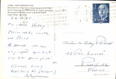 MODERN CARD San Sebastian Monumento Al Sagrado Corazon in el assembles Urgull