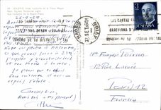 MODERN CARD Madrid Vista nocturna of Plaza Mayor