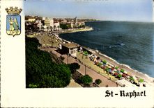 MODERN CARD St Raphael Seen of main beach and the walk