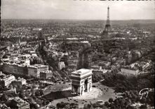 MODERN CARD In Plane On Paris the Place And Arc de Triomphe Etoile