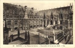 VINTAGE POSTCARD Rouen Law courts Encemble Of the Street To the Jews