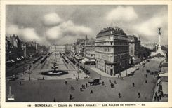 VINTAGE POSTCARD Bordeaux Course Of July Thirty the Alleys De Tourny
