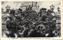 VINTAGE POSTCARD Bordeaux Detail Of the Monument Of Of Gironde By Dumilatre