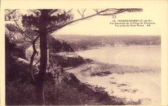 CPA Perros Guirec Vue Generale De La Plage De Trestraou Vue Prise De Pors Nevez