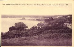 VINTAGE POSTCARD Perros Guirec Panorama Of the Roads De Perros Seen Of the Road Of the Cornice