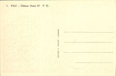 VINTAGE POSTCARD Pau Castle Henri IV