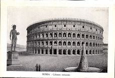 POSTAL Roma Colosseo Restaurato de la VENDIMIA