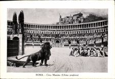 León de Roma Circo Máximo de la POSTAL de la VENDIMIA