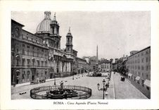 Plaza Navona de Roma Circo Agonale de la POSTAL de la VENDIMIA