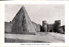 POSTAL Roma Piramide Di Caio Cestio S llevado E Pablo de la VENDIMIA