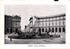 Plaza Dell Esedra de Roma de la POSTAL de la VENDIMIA