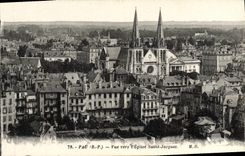 VINTAGE POSTCARD Pau Seen Towards the Church Jacques Saint