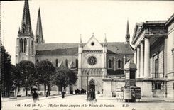 CPA Pau L'Eglise Saint Jacques Et Le Palais De Justice