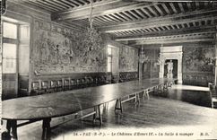 VINTAGE POSTCARD Pau the Castle Of Henri IV Dining room