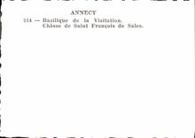 CPM Annecy Basilique De La Visitation chasse De Saint Francois De Sales