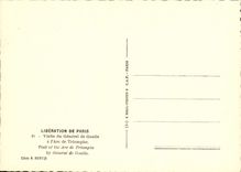 MODERN CARD Liberation Of Paris Arc de Triomphe Visits General de Gaulle in Militaria