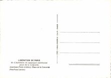 MODERN CARD Liberataion Of Paris the Artillery the American field artillery places Militaria Harmony