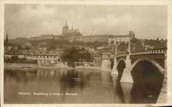 CPA Praha Hradcany a most j Manesa