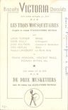 CPA Biscuits Pictoria Chocolats Les Trois Mousquetaires Dumas 