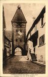 CPA Ammerschwihr Porte Haute Ancienne tour avec nid de cigognes
