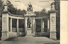 VINTAGE POSTCARD Wurzburg Luitpold Denkmal
