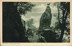 POSTAL Karlsbad Hirschensprung de la VENDIMIA